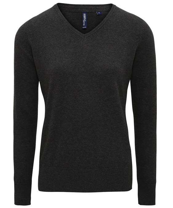 Women&#39;s cotton blend v-neck sweater