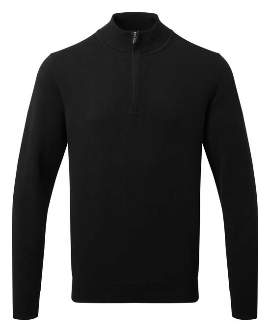 Men&#39;s cotton blend &#188; zip sweater