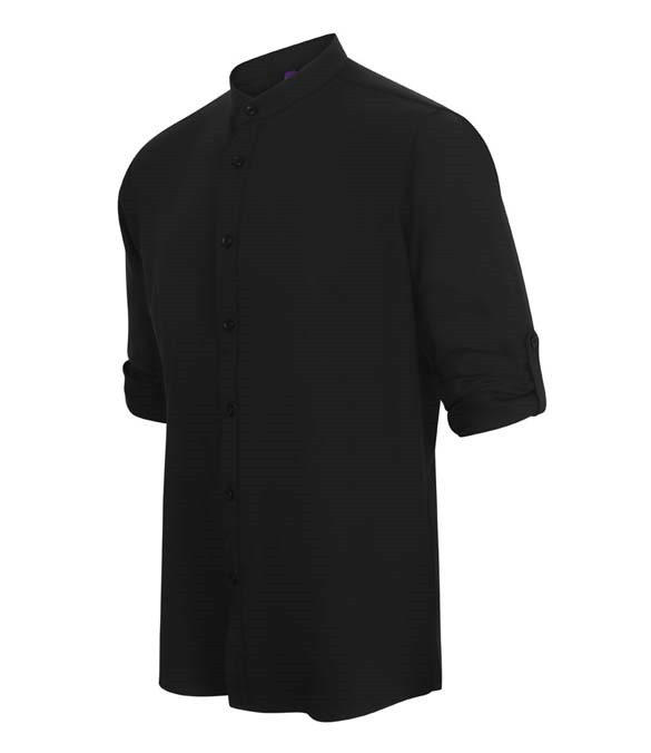 Henbury Mandarin Roll Sleeve Anti-Bac Wicking Shirt