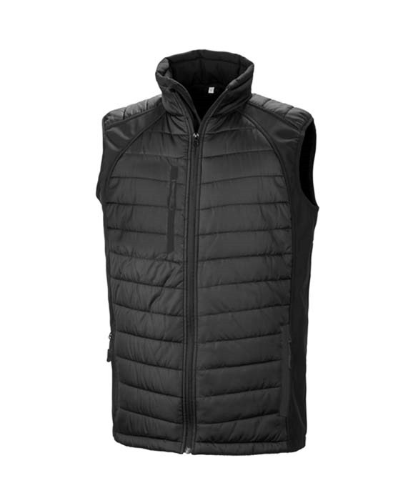 Result Genuine Recycled Black Compass Padded Gilet