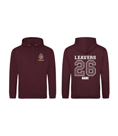 King's Academy, Ringmer - Burgundy Colour Leaver's Hoodie (with option to personalise)