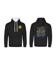 Varsity Hoodie - The Multi-Coloured One! Black & White