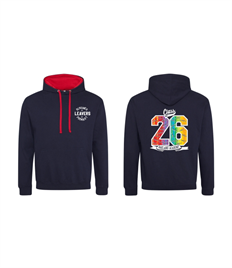 Varsity Hoodie - The Multi-Coloured One! New French Navy & Fire Red