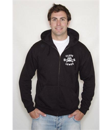 Black Zip Up Hoody with Cliffe Bonfire Society logo printed on left chest