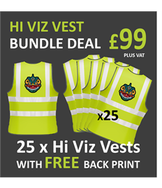 25 High Visibility Vests with FREE Back Print
