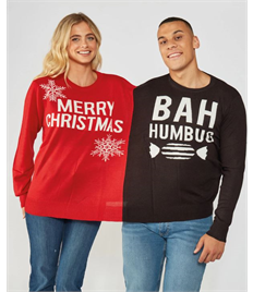 Adults Double Merry Christmas/Bah Humbug Christmas Jumper