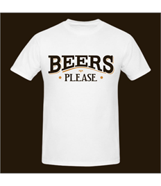 Beers Please printed T Shirt (White) from beersplease.co.uk
